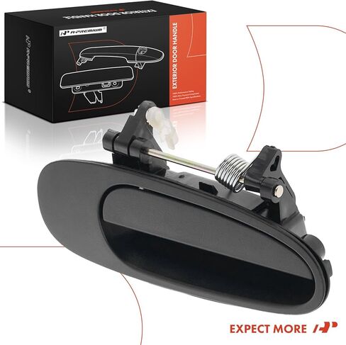 A-Premium Rear Right Passenger Side Exterior Door Handle Compatible with Toyota RAV4 1996-2000, Corolla 1993-1997 & Geo Prizm 1993-1997, Textured Black, Replace# 69230-12140 in Kuwait