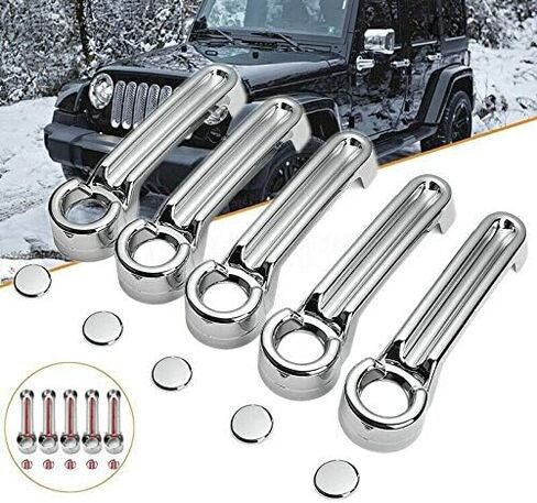 7018 Chrome 4 Door + Tailgate Handle Cover for 07-18 Jeep Wrangler / 08-13 Jeep Liberty / 07-12 Dodge Nitro in Kuwait