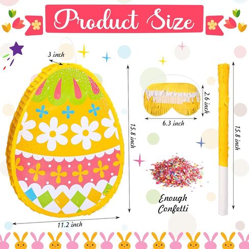 Sratte Easter piñata Decorations Bunny piñata Kit Easter Egg piñata for Easter Birthday Party Anniversary Celebration Decoration (Chick) in Saudi Arabia