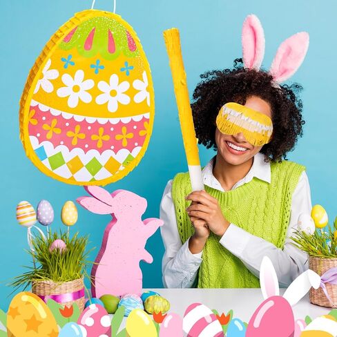 Sratte Easter piñata Decorations Bunny piñata Kit Easter Egg piñata for Easter Birthday Party Anniversary Celebration Decoration (Chick) in Saudi Arabia