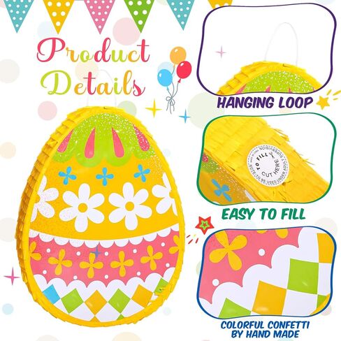 Sratte Easter piñata Decorations Bunny piñata Kit Easter Egg piñata for Easter Birthday Party Anniversary Celebration Decoration (Chick) in Saudi Arabia