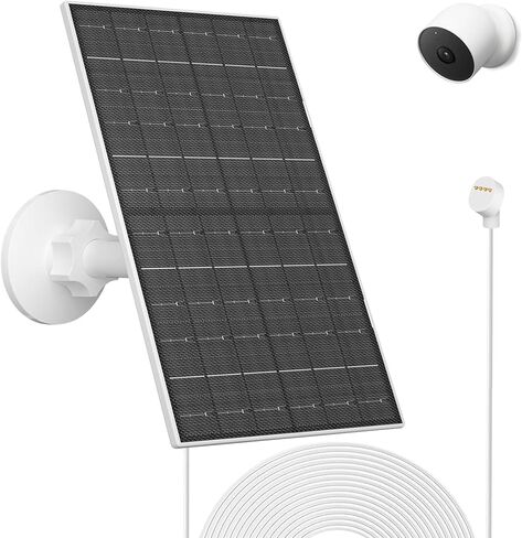 7W Solar Panel Compatible with Google Nest Camera Outdoor & Indoor (Battery Version), Solar Power Charger with IP66 Weatherproof, 360° Adjustable Mount, 9.8ft Cable,1 Pack in Kuwait