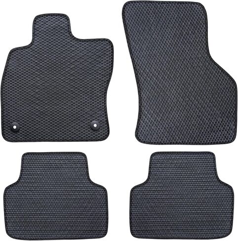 ecoMats All Weather Floor Mats Custom Fit for 2019 to 2026 Volkswagen Jetta, Front and Rear, Safety Locks, Honeycomb Technology Surface, Traps Liquid and Dirt, Easy to Clean, Odorless in Kuwait
