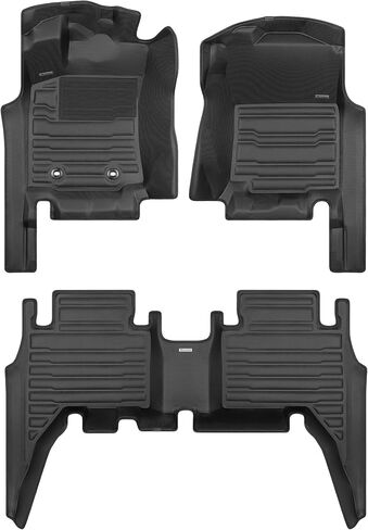 TuxMat - for Toyota Tacoma 2016-2023 Models - Custom Car Mats - Maximum Coverage, All Weather, Laser Measured - This Full Set Includes 1st and 2nd Rows Black in Kuwait
