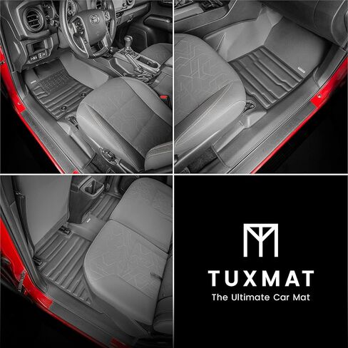 TuxMat - for Toyota Tacoma 2016-2023 Models - Custom Car Mats - Maximum Coverage, All Weather, Laser Measured - This Full Set Includes 1st and 2nd Rows Black in Kuwait