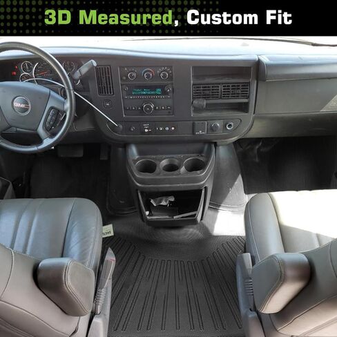 سجادات أرضية لسيارة Chevy/Chevrolet Express Van 1500 2500 3500 2015-2023 ولسيارة GMC Savana Van 1500 2500 3500 2015-2023، شديدة التحمل مقاومة للماء وغير قابلة للانزلاق وحماية من جميع الأحوال الجوية مخصصة in Kuwait
