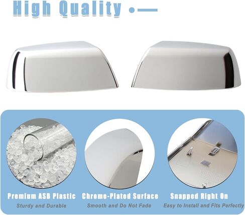 AUCERAMIC Chrome Rear Mirror Cover for Toyota Tundra 2007-2021, Sequoia 2010-2022 Front Driver Passeger Side View Mirror Caps Replace # 87915-0C040 87945-0C020 in Kuwait