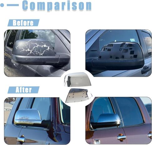 AUCERAMIC Chrome Rear Mirror Cover for Toyota Tundra 2007-2021, Sequoia 2010-2022 Front Driver Passeger Side View Mirror Caps Replace # 87915-0C040 87945-0C020 in Kuwait