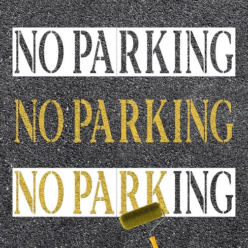 PEUTIER 2pcs No Parking Stencils, 6 Inch Letter Reusable Plastic No Parking Templates in Kuwait