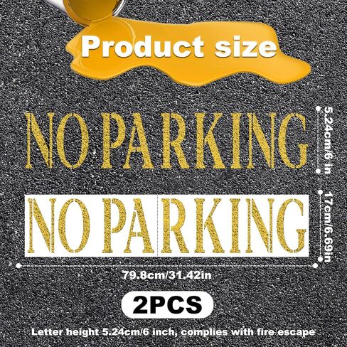 PEUTIER 2pcs No Parking Stencils, 6 Inch Letter Reusable Plastic No Parking Templates in Kuwait