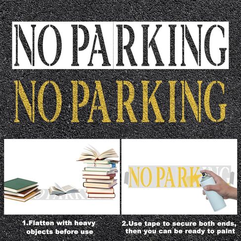 PEUTIER 2pcs No Parking Stencils, 6 Inch Letter Reusable Plastic No Parking Templates in Kuwait
