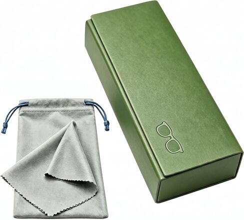 Glasses Case hard shell,3-in-1 Travel Sunglasses Case & Eyeglass Case with Cleaning Cloth & Storage Pouch in Saudi Arabia
