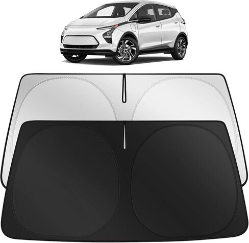 مظلة شمسية للزجاج الأمامي مخصصة لملحقات Chevy/Chevrolet Bolt EV 2017-2023 2024 2025 2026 (ليست لملحقات Bolt EUV)، غطاء واقي من الشمس لنافذة السيارة الأمامية قابل للطي مع حقيبة تخزين in Kuwait