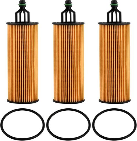 68191349AA Oil Filter 3-Pack, Premium Engine Oil Filter Compatible with Chrysler 200/300/Pacifica,Dodge Challenger/Charger/Durango,Ram 1500/ProMaster 3.6L - Glass Fiber Filtration in Saudi Arabia