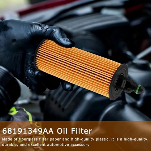 68191349AA Oil Filter 3-Pack, Premium Engine Oil Filter Compatible with Chrysler 200/300/Pacifica,Dodge Challenger/Charger/Durango,Ram 1500/ProMaster 3.6L - Glass Fiber Filtration in Saudi Arabia