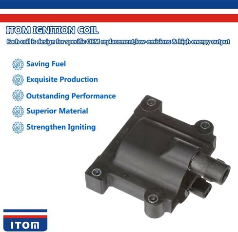 1PC ITOM Ignition Coil T0141A JTO141A UF209 UF223 90919-02207 90919-02209 Compatible with Toyota Camry Supra Celica Land Cruiser RAV4 Lexus ES300 SC300 GS300 LX450 2.0 2.2 L4 3.0 L6 V6 4.5 L6 in Saudi Arabia