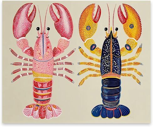 FOPENEM Coastal Beach Ocean Lobster Diamond Painting Kit for Adults Beginners 9.8x11.8 Inch, Nautical Coastal Seafood Gem Diamond Painting Art Kits for Beach House Home Kitchen Wall Decor in Kuwait