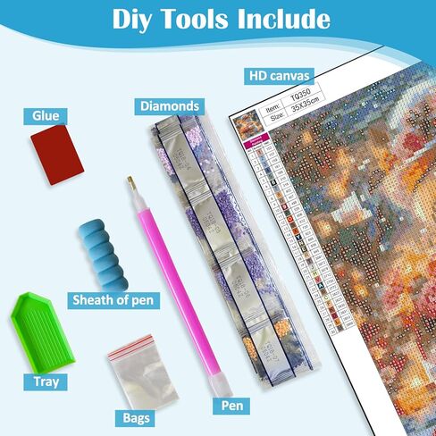 Winter Snowman Flower Light Diamond Painting Kits for Adults, 5D Diamond Art Kits for Adults Beginners, DIY Full Round Drill Diamond Dot Painting Gem Art Kits for Adult, Home Wall Decor 13.8x13.8 Inch in Saudi Arabia
