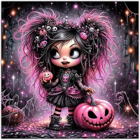Lophomie Diamond Art Kits for Adults, 5D Full Drill Halloween Diamond Painting Kit, Easy DIY for Beginners, Relaxing Arts and Crafts, Home Decor & Gift with DMC Codes, 14x14 Inch(Witch) in Kuwait