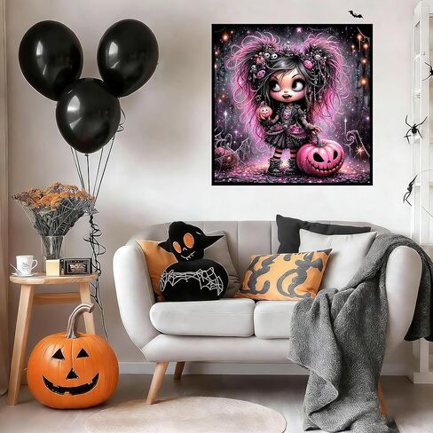 Lophomie Diamond Art Kits for Adults, 5D Full Drill Halloween Diamond Painting Kit, Easy DIY for Beginners, Relaxing Arts and Crafts, Home Decor & Gift with DMC Codes, 14x14 Inch(Witch) in Kuwait
