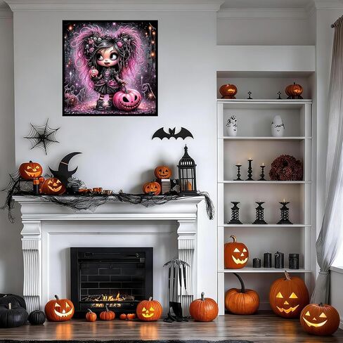 Lophomie Diamond Art Kits for Adults, 5D Full Drill Halloween Diamond Painting Kit, Easy DIY for Beginners, Relaxing Arts and Crafts, Home Decor & Gift with DMC Codes, 14x14 Inch(Witch) in Kuwait