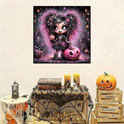 Lophomie Diamond Art Kits for Adults, 5D Full Drill Halloween Diamond Painting Kit, Easy DIY for Beginners, Relaxing Arts and Crafts, Home Decor & Gift with DMC Codes, 14x14 Inch(Witch) in Kuwait
