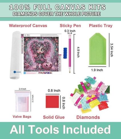 Lophomie Diamond Art Kits for Adults, 5D Full Drill Halloween Diamond Painting Kit, Easy DIY for Beginners, Relaxing Arts and Crafts, Home Decor & Gift with DMC Codes, 14x14 Inch(Witch) in Kuwait