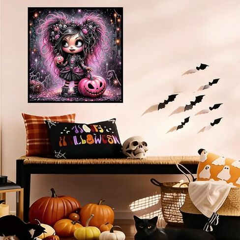 Lophomie Diamond Art Kits for Adults, 5D Full Drill Halloween Diamond Painting Kit, Easy DIY for Beginners, Relaxing Arts and Crafts, Home Decor & Gift with DMC Codes, 14x14 Inch(Witch) in Kuwait