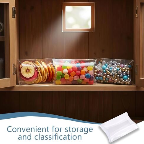 OHEETU 20Pcs Clear Plastic Pillow Gift Boxes Mini Party Favor Box for Candy Jewelry Wedding Supplies(3.5x2.75x1Inch) in Saudi Arabia