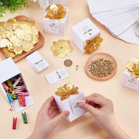 INTERWARM 40 Pcs Paper Candy Wedding Favor Boxes, 2.56Inch Flower Square Wedding Candy Box Candy Boxes Paper Bridal Gift Box for Mother's Day Guests Weddings Birthday Decorations Party Anniversary in Saudi Arabia