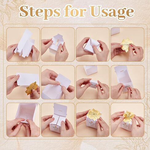 INTERWARM 40 Pcs Paper Candy Wedding Favor Boxes, 2.56Inch Flower Square Wedding Candy Box Candy Boxes Paper Bridal Gift Box for Mother's Day Guests Weddings Birthday Decorations Party Anniversary in Saudi Arabia