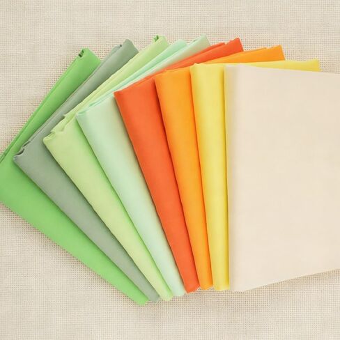 8 Pieces Fresh Green Solid Color Cotton Fabric Bundle, Pre-Cut Quilting Squares, 9.84×9.84 Inches, for DIY Spring Crafts, Kids’ Projects, Home Decor in Kuwait