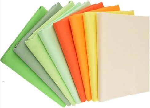8 Pieces Fresh Green Solid Color Cotton Fabric Bundle, Pre-Cut Quilting Squares, 9.84×9.84 Inches, for DIY Spring Crafts, Kids’ Projects, Home Decor in Kuwait