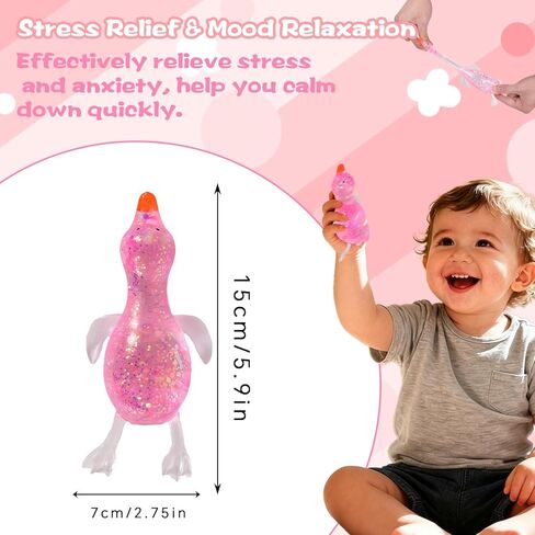 Malt-Sugar Style Duck Squishy for Kids Ages 3+ & Adults, Stretchy Slow-Rebound Squeeze Toy, Fun Sensory Squishy for Hands-On Play(Pink) in Kuwait