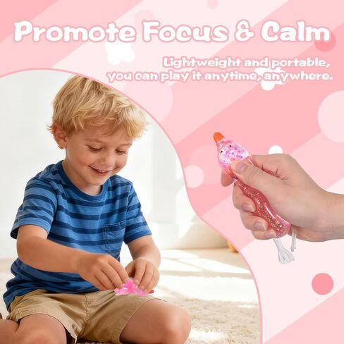 Malt-Sugar Style Duck Squishy for Kids Ages 3+ & Adults, Stretchy Slow-Rebound Squeeze Toy, Fun Sensory Squishy for Hands-On Play(Pink) in Kuwait