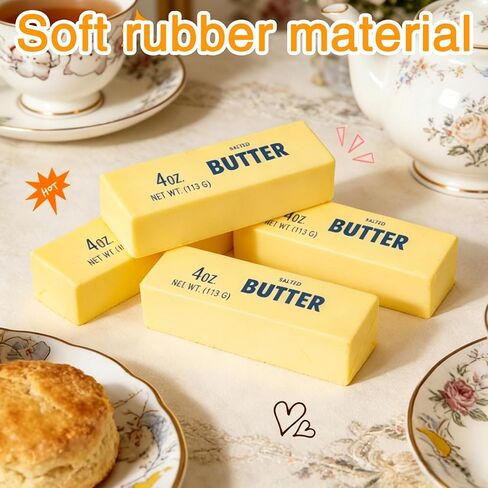 Butter Squishy Toy, Slow Rising PU Cheese Stick Stress Relief Squeeze Toy, Soft & Durable Fidget Gadget for Office School, Funny Anxiety Relief Gift for Adults-2PCS in Saudi Arabia