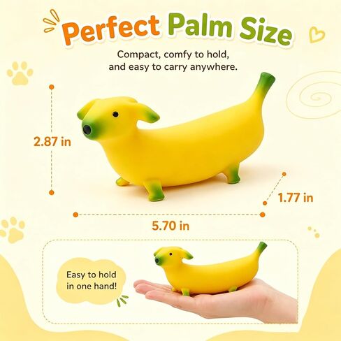 Banana Dog Squishy Toy, 6X Stretchable Kawaii Slow Rising Squishies, Non-Sticky Squeeze Toy, Stress Relief Sensory Fidget Toys 2-Player Interactive for Adults & Kids, Anxiety Plushie,Funny Desk Fidget in Saudi Arabia