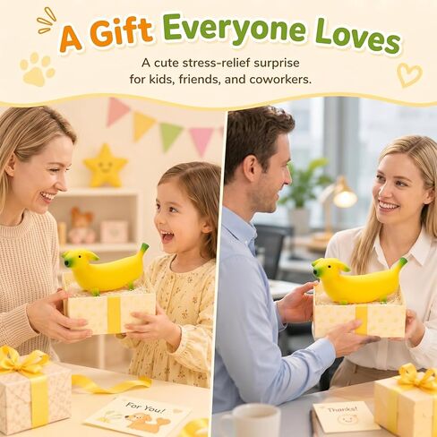 Banana Dog Squishy Toy, 6X Stretchable Kawaii Slow Rising Squishies, Non-Sticky Squeeze Toy, Stress Relief Sensory Fidget Toys 2-Player Interactive for Adults & Kids, Anxiety Plushie,Funny Desk Fidget in Saudi Arabia