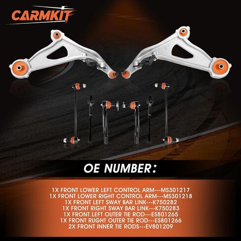 Front Lower Control Arm Suspension Kit with Orange Ball Joint Sway Bar Inner Outer Tie Rod Compatible with 2013-2020 Nissan Pathfinder 2013 Infiniti JX35 2014-2022 Infiniti QX60, 8PCS in Saudi Arabia
