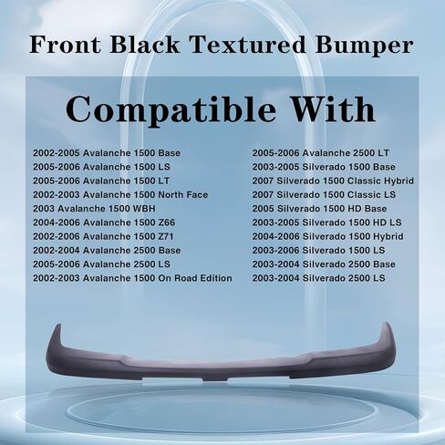 CarPartsDepot Front Upper Bumper Trim Cap Compatible with Chevrolet 2002-2006 Avalanche 1500 2500 & 2003-2007 Silverado 1500 2500 Classic GM1051110 15139805 in Kuwait