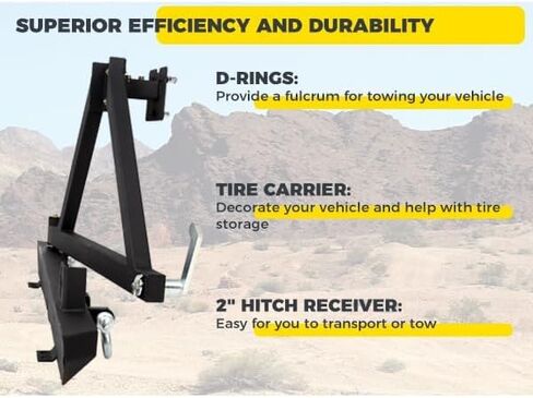 KUAFU Rear Bumper W/Tire Carrier Compatible with 1987-1996 Jeep Wrangler YJ 1997-2006 TJ 2003-2006 LJ w/D-Rings 2 packages in Kuwait