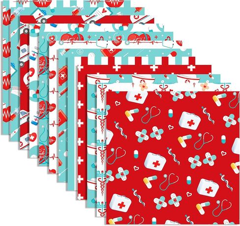 24 Sheets Nurse Scrapbook Paper 12'' x 12'' Medical Pattern Paper Pad Healthcare Double-Sided Scrapbook Pad for Nurses, Doctors, Medical Students, Nurse Appreciation Week, Graduation Gifts, DIY Crafts in Kuwait