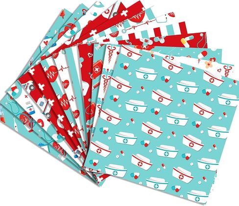 24 Sheets Nurse Scrapbook Paper 12'' x 12'' Medical Pattern Paper Pad Healthcare Double-Sided Scrapbook Pad for Nurses, Doctors, Medical Students, Nurse Appreciation Week, Graduation Gifts, DIY Crafts in Kuwait