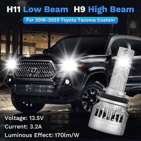Compatible with Toyota Tacoma 2016-2023 Plug and Play High Low Beam Waterproof 10 Years Lifespan High Beam Low Beam for Tacoma Pack of 4 with Gloves in Saudi Arabia