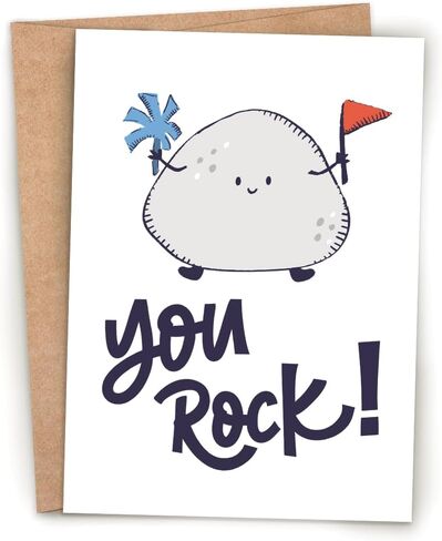 m&h invites You Rock Card – Cute Punny Greeting Card for Appreciation, Encouragement, Congratulations or Thank You in Kuwait