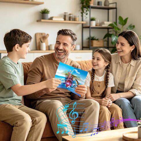 APOTODITO Fathers Day Card, Fishing Card for Father, Shaking Fish Greeting Card, Fathers Day Gift for Dad Father in Saudi Arabia