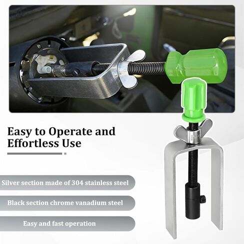 Car Steering Wheel Lock Plate Removal Tool, Steering Wheel Lock Plate Snap Ring Remover with 9/16"-18 Reversible Adapter, Compressor Puller Installer Tool, Universal for Vehicles in Saudi Arabia