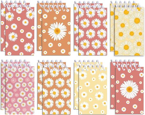 JOINFANXIN Daisy Mini Spiral Notebook, Flower Pocket Notebook For Classroom Students, 16 Pages Portable Office Meeting Supplies (24 Pack) in Kuwait