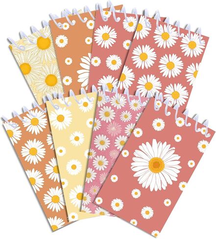 JOINFANXIN Daisy Mini Spiral Notebook, Flower Pocket Notebook For Classroom Students, 16 Pages Portable Office Meeting Supplies (24 Pack) in Kuwait