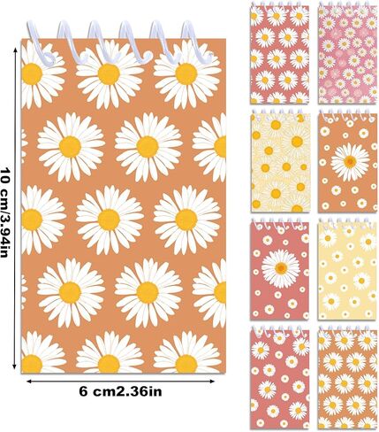 JOINFANXIN Daisy Mini Spiral Notebook, Flower Pocket Notebook For Classroom Students, 16 Pages Portable Office Meeting Supplies (24 Pack) in Kuwait